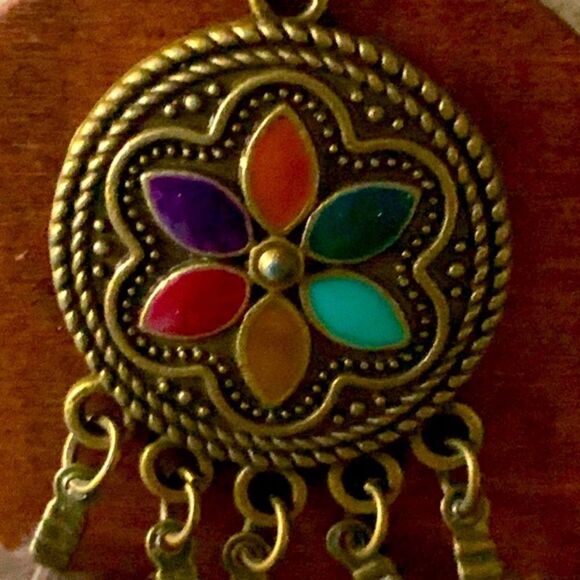 Nomad Feather Pendant Necklace in Wood, Metal & Bronze Tones - Picture 9 of 12